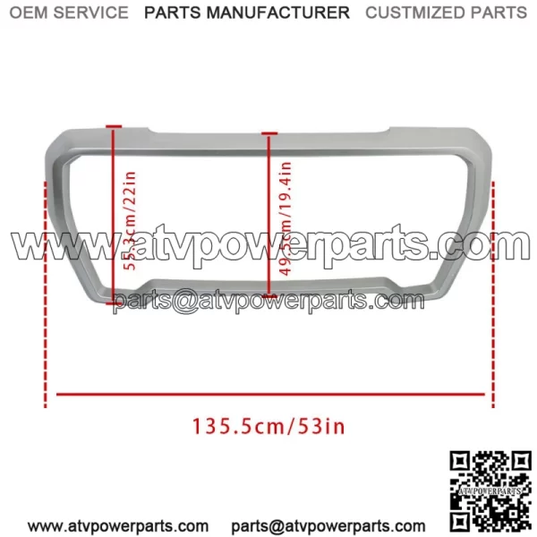 Silver Front Grille Grill Outer Frame Suround For 2019 2020 2021 GMC Sierra 1500 - Image 2