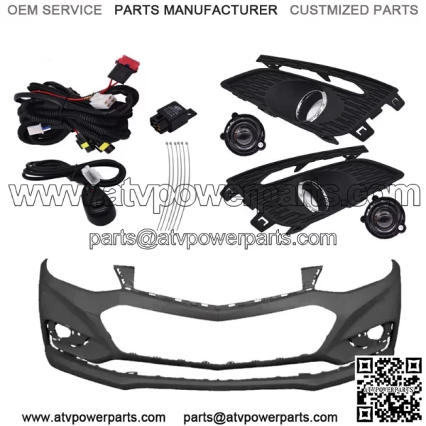 Front Bumper Cove W/O Park Assistr&Haloge Fog Lights For 2016-18 Chevy Cruze LS