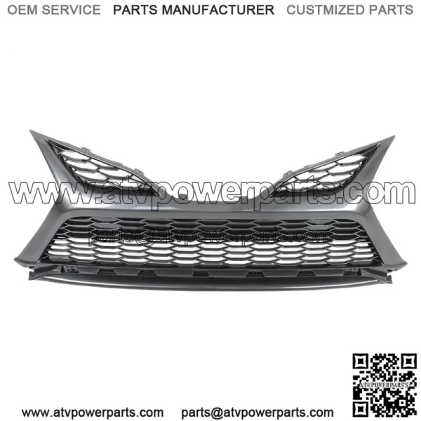 Front Lower Grille For 2021-2022 Toyota Camry SE XSE Gray W/O Radar Hole - Image 2