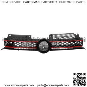 For Volkswagen Golf MK6 2010-2012 2013 Upper Hood Grille Honeycomb Black Plastic