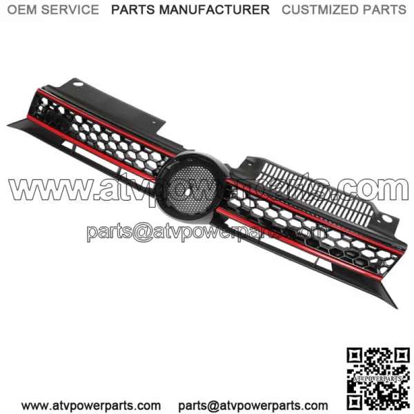 For Volkswagen Golf MK6 2010-2012 2013 Upper Hood Grille Honeycomb Black Plastic - Image 3
