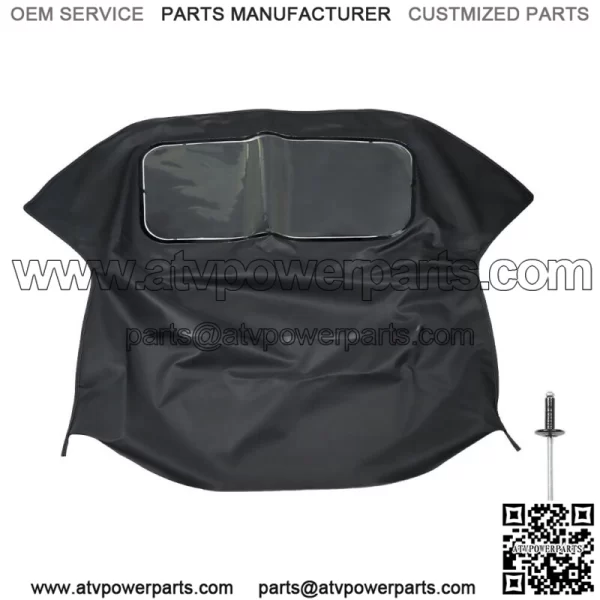 For 1966 1967-1979 Fiat 124 Spider CS1 Convertible Soft Top Black Vinyl - Image 3