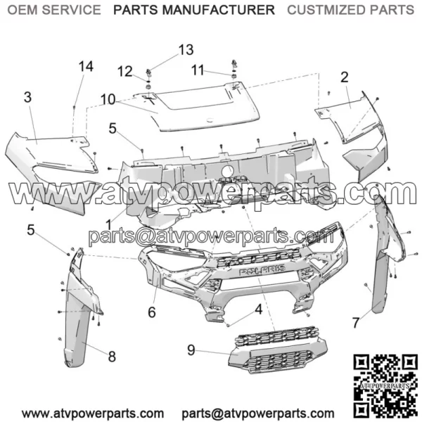 Polaris Basic Hood, Sagebrush Green, Genuine OEM Part 5455125-560 - Image 2