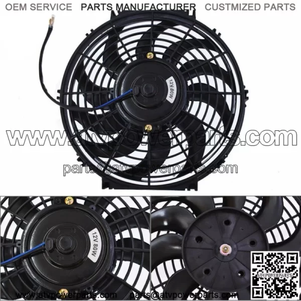 2x 12" Electric Radiator Cooling Slim Fans Push Pull Mount 12V Universal - Image 3
