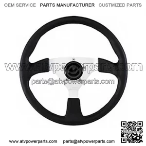 3 Spoke 13.5" Steering Wheel #191-14 & Adapter 04-09 Yamaha Rhino - Silver (Fits: Yamaha Rhino 660)