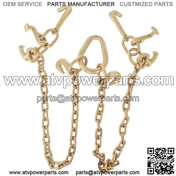 RJT Hook Chain V Bridle Tow Truck Winch Cable Pull Wrecker Recovery Grab 36'' - Image 2