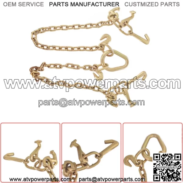 RJT Hook Chain V Bridle Tow Truck Winch Cable Pull Wrecker Recovery Grab 36'' - Image 5