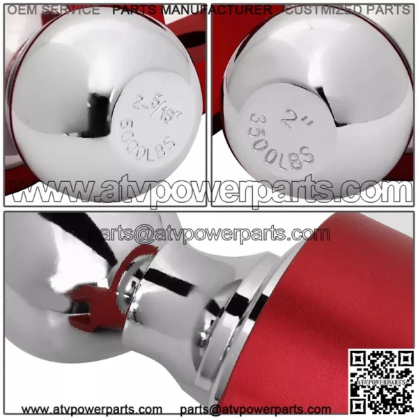 6-inch trailer hook 2"*2-5/16" with double pin # red - Image 2
