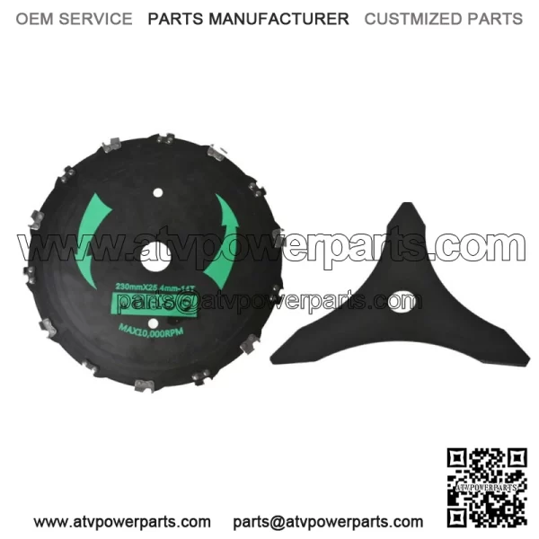 Trimmer Head 10 Inch & Chainsaw Tooth 9 Inch Steel Fits For Grass Brush Cutter - Image 2