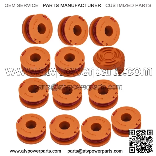 12 Pack W/ Cap Replacement Spool Line String Trimmer For Worx WA0010 Weed Eater - Image 2
