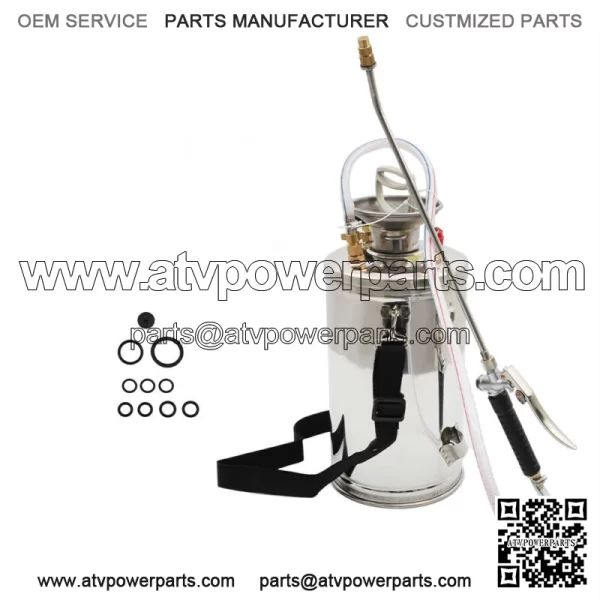 1.5 Gallon Stainless Steel Sprayer With Reinforced Hose Adjustable Nozzles 6 L