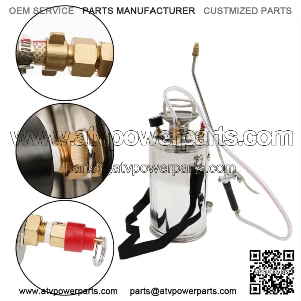 1.5 Gallon Stainless Steel Sprayer With Reinforced Hose Adjustable Nozzles 6 L - Image 4