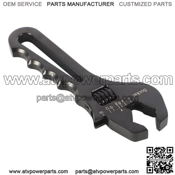 3AN-16AN Adjustable Wrench Black Aluminum Tool Spanner for Hose End Fitting - Image 2