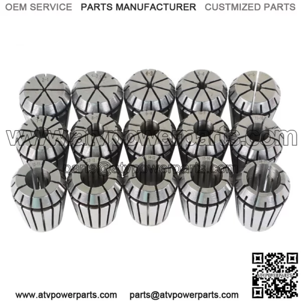 15Pcs ER25 Spring Collet 2MM to 16MM Set For CNC Engra
