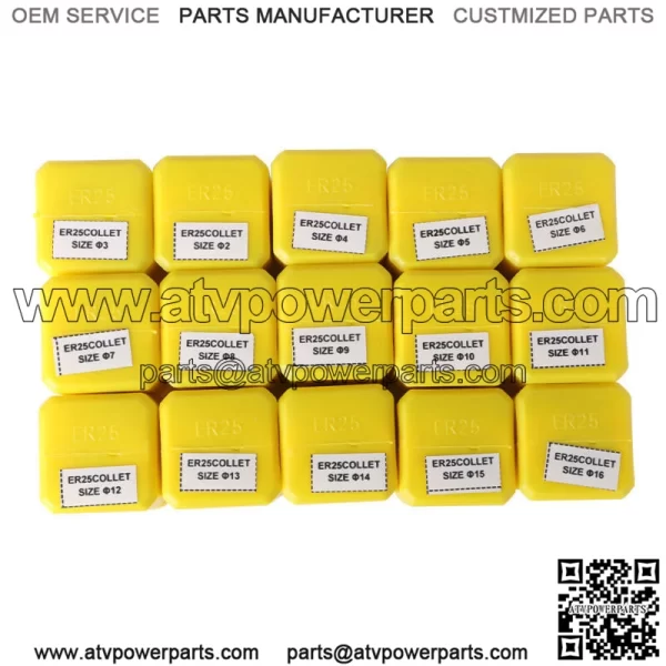 15Pcs ER25 Spring Collet 2MM to 16MM Set For CNC Engra - Image 5