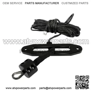 Sheath Black 1/4"x50' 8500LB Synthetic Winch Rope Line Recovery Cable For ATV