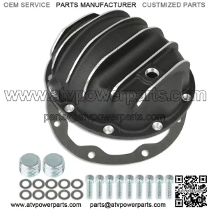 For 1984-2006 Jeep Dana 35 Rear Differential Cover w/Gasket & Drain Plug Black