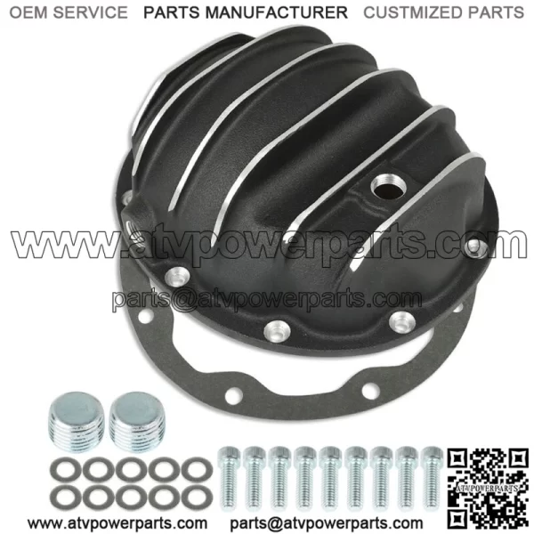 For 1984-2006 Jeep Dana 35 Rear Differential Cover w/Gasket & Drain Plug Black