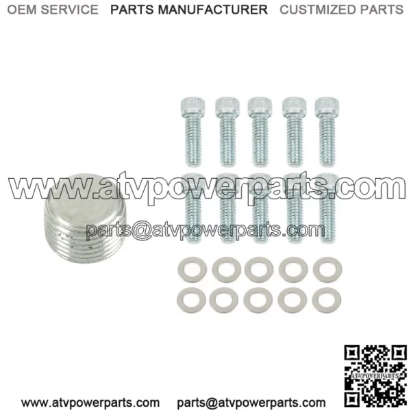 For Dana 44 10-Bolt Rear Aluminum Differential Cover with Gasket & Drain Plug - Image 2