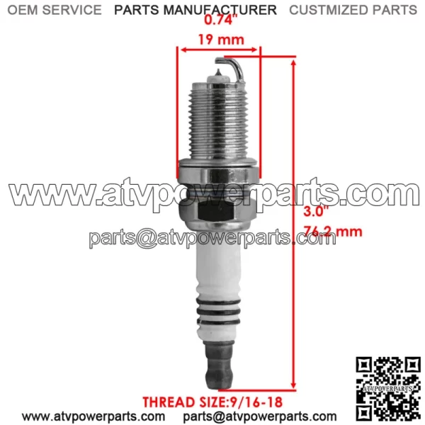 Spark Plug for Honda RVT1000RA RC51 2000-06 / TRX450R 04-09 / TRX450ER 06-14 (For: Honda) - Image 2