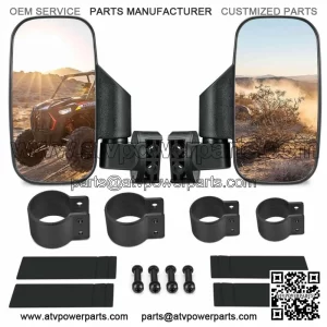 UTV Side Mirrors Rear View Mirrors For 1.75"-2" Polaris RZR Yamaha (Fits: Yamaha Rhino 660)
