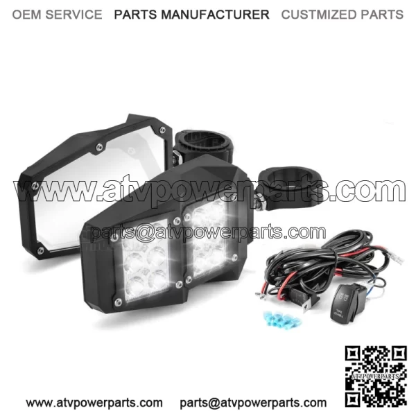 Rear View Side Mirrors w/ LED+Wire Kit For 2014-2024 Polaris RZR XP 1000/4 1000 (Fits: Yamaha Rhino 660)