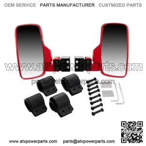 UTV Side View Mirror Set for Honda Big Red Talon Pioneer 500 700 1000 Red (Fits: Yamaha Rhino 660)