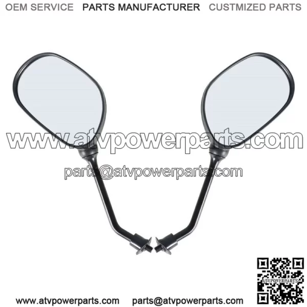 ATV Universal Rear View Side Mirrors With 7/8" Handlebar Mount For Honda Yamaha - Image 2