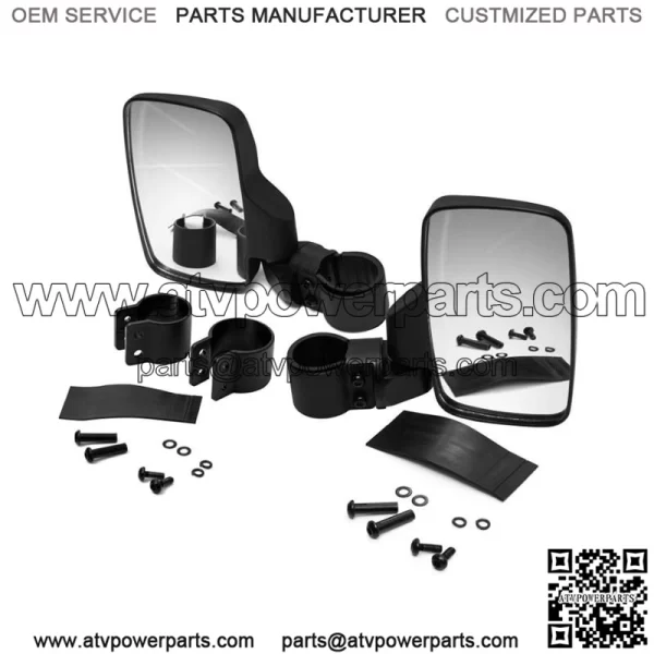 UTV Side Mirrors, UTV Mirrors for 1.75"/2" Roll Bar Heavy-Duty Aluminum Rear View Mirror Adjustable Bracket for Off-Road, Polaris Rover/RZR, Yamaha Rhino, Gatorade, Honda Pioneer, Kawasaki (1.75??/2??) - Image 3