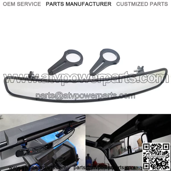 REAR VIEW MIRROR FIT FOR POLARIS RZR ATV UTV 1.75" CLAMPS 15" WIDE ANGLE MIRRORS