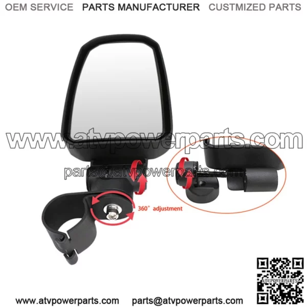UTV/ATV Rearview Mirror Large Field Mirror With 2" Bracket For All Mountain Bike - Image 3