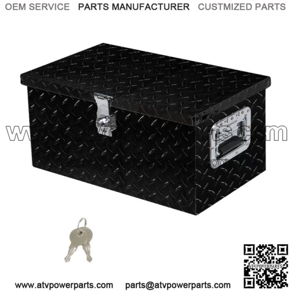 Black Aluminum Diamond Plate for Garage Pickup Traile Tool Box 20" x 12" x 9.5'' - Image 2