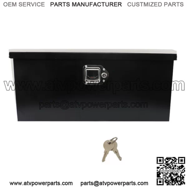 Trailer Tongue Box 2.31cu.ft Trailer Tool Box Black Steel 35 x 12.2 x 11.8 inch