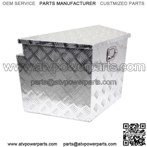 28" Silver Aluminum Trailer Tool Box + 2 key for Flatbed Trailer Truck Storage