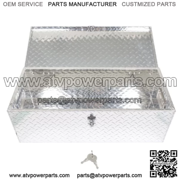 30" x 13" Silver Aluminum Tool Box For Car Truck Pickup Trailer Trunk Storage - Image 4