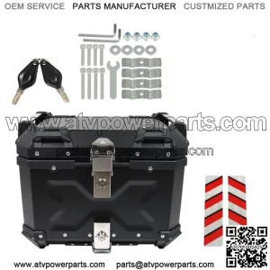 45L Motorcycle Luggage Waterproof Tail Box Scooter Trunk Storage Top Case Balck