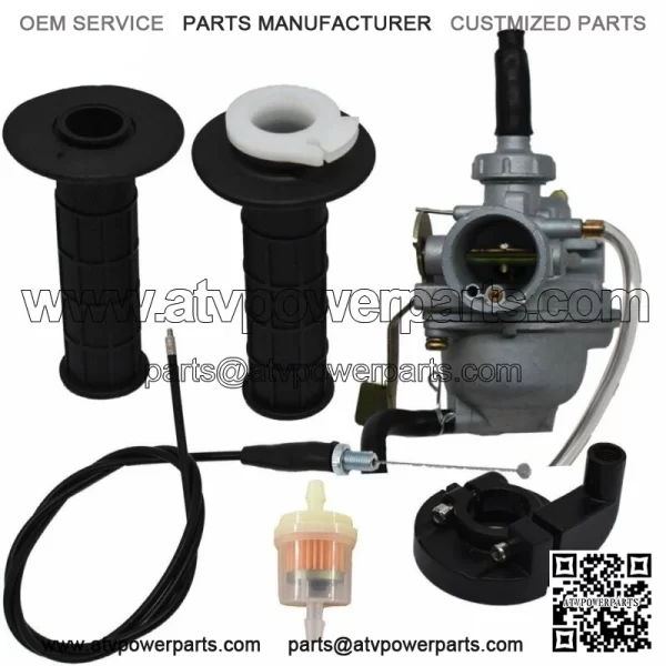 New Carburetor & Throttle Handle Grip Bar For Honda XR50R CRF50F Z50 Z50R (7/8") - Image 2