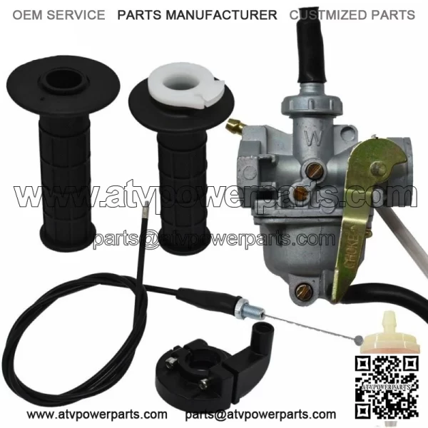New Carburetor & Throttle Handle Grip Bar For Honda XR50R CRF50F Z50 Z50R (7/8") - Image 3