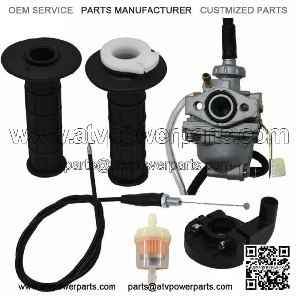 New Carburetor & Throttle Handle Grip Bar For Honda XR50R CRF50F Z50 Z50R (7/8") - Image 4