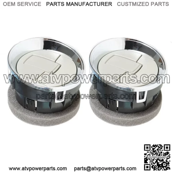 2 Pcs Air Vent Louvre AC Heater Interior For Ford F150 09-14 Dash Chrome Louvers