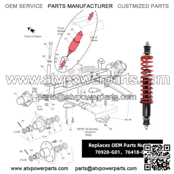 Golf Cart Front/Rear Shock Absorber Kit Heavy Duty Coil Over Shocks - Image 2