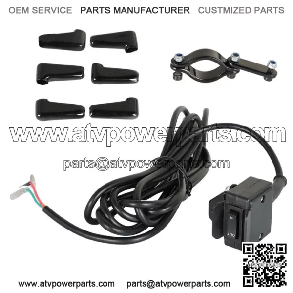 ATV 12V Handle Bar Control Switch & Mounting Bracket Winch Rocker Thumb Switch - Image 2