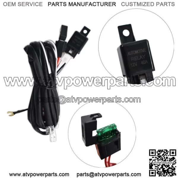 Universal Red LED Fog Light Wiring Harness Fuse Laser Rocker Switch Relay 12V - Image 2
