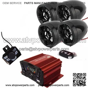 Bluetooth Wireless Speakers Audio System Stereo MP3 Radio ATV  Scooter Marine (Fits: Yamaha Rhino 660)