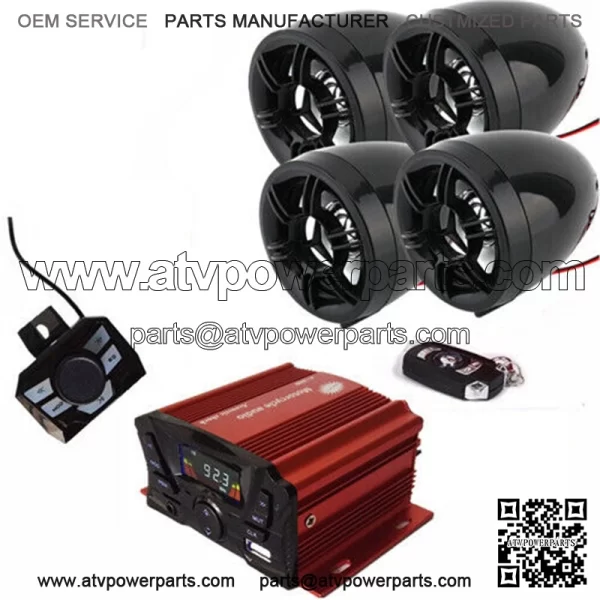 Bluetooth Wireless Speakers Audio System Stereo MP3 Radio ATV  Scooter Marine (Fits: Yamaha Rhino 660)