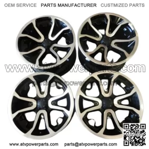 Can Am OEM Wheel Rim Set 14" New Take Off 14x7 14x8.5 4x137mm Black Machined