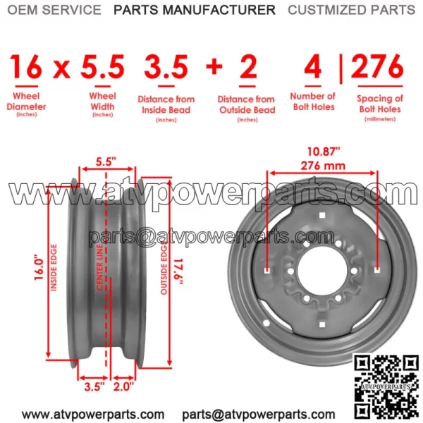 1678319M92 Front Wheel Rim For Ford New Holland 1040 1140 1190 1194 1200 - Image 2