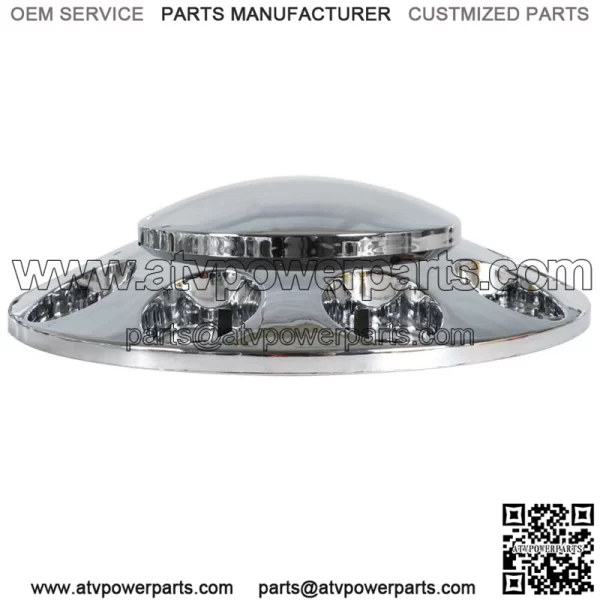 Pair Chrome Front Wheel Covers 33mm Hub Axle Semi Truck ABS Plastic Satin - Image 5
