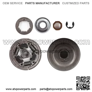 Fit For 036 MS360 Chainsaw 3/8"-7T Clutch Drum Rim Sprocket Bearing Kit