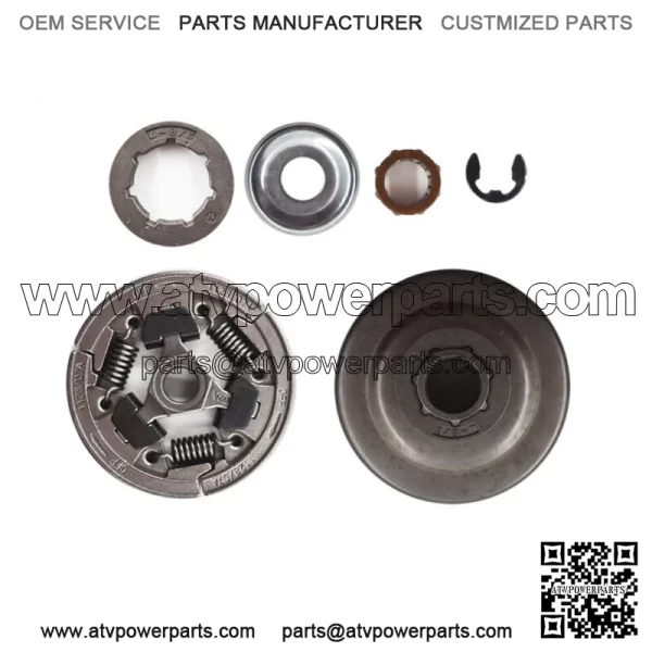 Fit For 036 MS360 Chainsaw 3/8"-7T Clutch Drum Rim Sprocket Bearing Kit